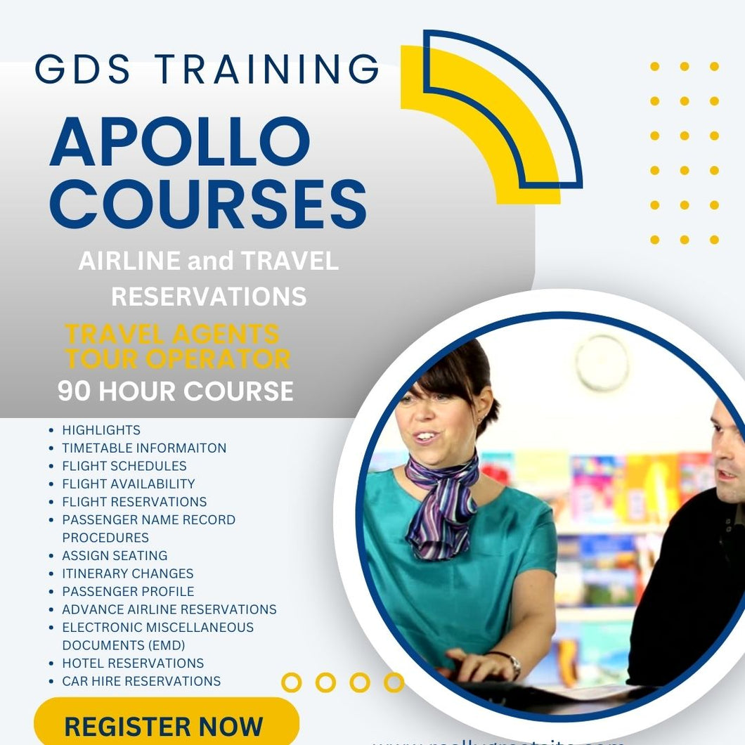 Apollo  Training | Fares and Ticketing | GDS Training | GDS Training Course | GDS Training System | Airline Ticketing Training | Apollo Software | Airline Reservations | Travel Agents Training | Travel and Tourism 