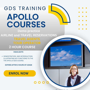 GDS Demo Training Course: APOLLO Airline Reservations, Fares Ticketing, Hotel and Car Hire